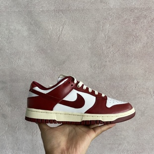Dunk FJ4555 Low 红白色低帮耐磨复古板鞋 100 PRM酒红色 耐克Nike