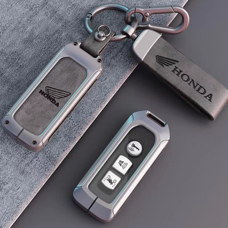 适用本田摩托车PCX160钥匙套click150 lead125金属保护扣壳