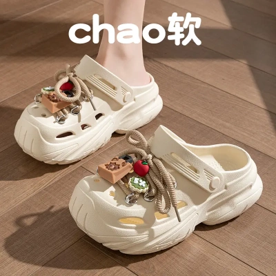 高跟洞洞鞋女夏厚底外穿防滑时尚