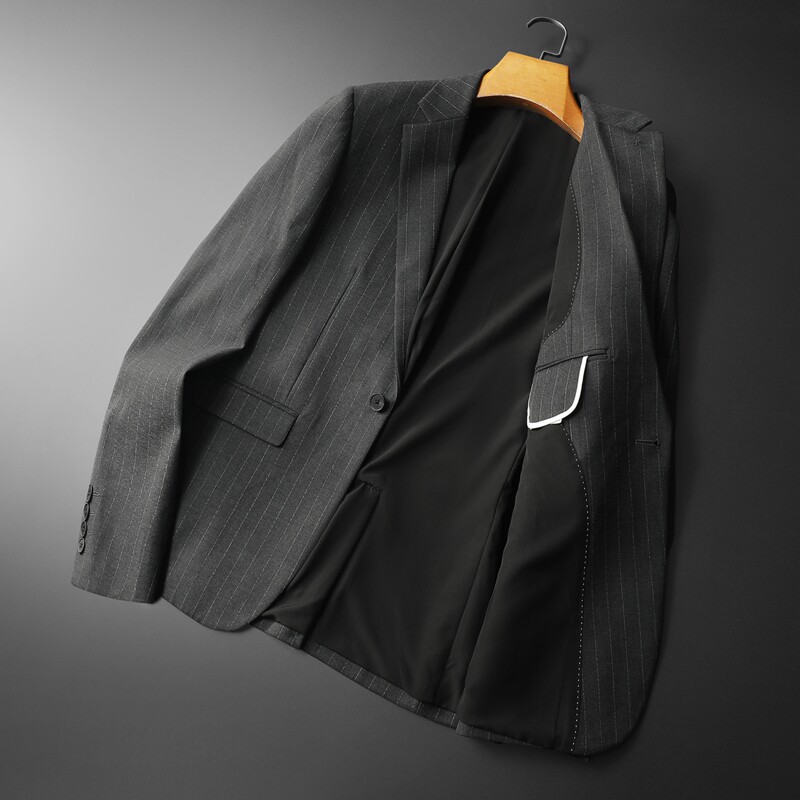 2026四季款条纹男士修身西服外套-电商D252-8309P160平铺,男装西服,电商D252