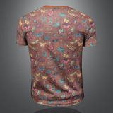 2026花色男士圆领短袖T恤-D252-2983P60镂空图，男装T恤，电商D252