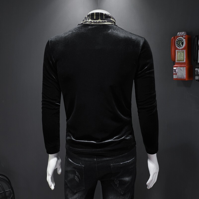 2025冬款韩绒加绒加厚高领打底衫-电商D252-5903P95-假模,男装T恤,电商D252