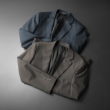 2026四季款男士修身西服-电商D252P1286P175卡其色=平铺，男装西服，电商D252