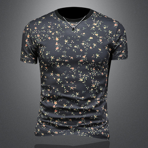 2026花色男士圆领短袖T恤-D252-2985P60镂空图，男装T恤，电商D252