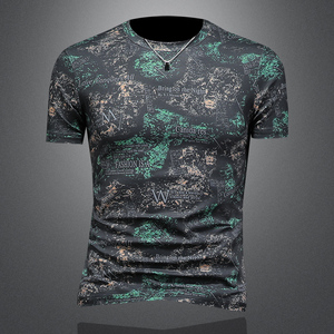 2026花色男士圆领短袖T恤-D252-2972P60镂空图，男装T恤，电商D252