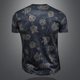 2026夏款男士圆领短袖T恤-D252-2966P60镂空图，男装T恤，电商D252