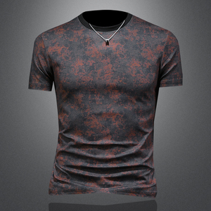 2026花色男士圆领短袖T恤-D252-2978P60镂空图，男装T恤，电商D252