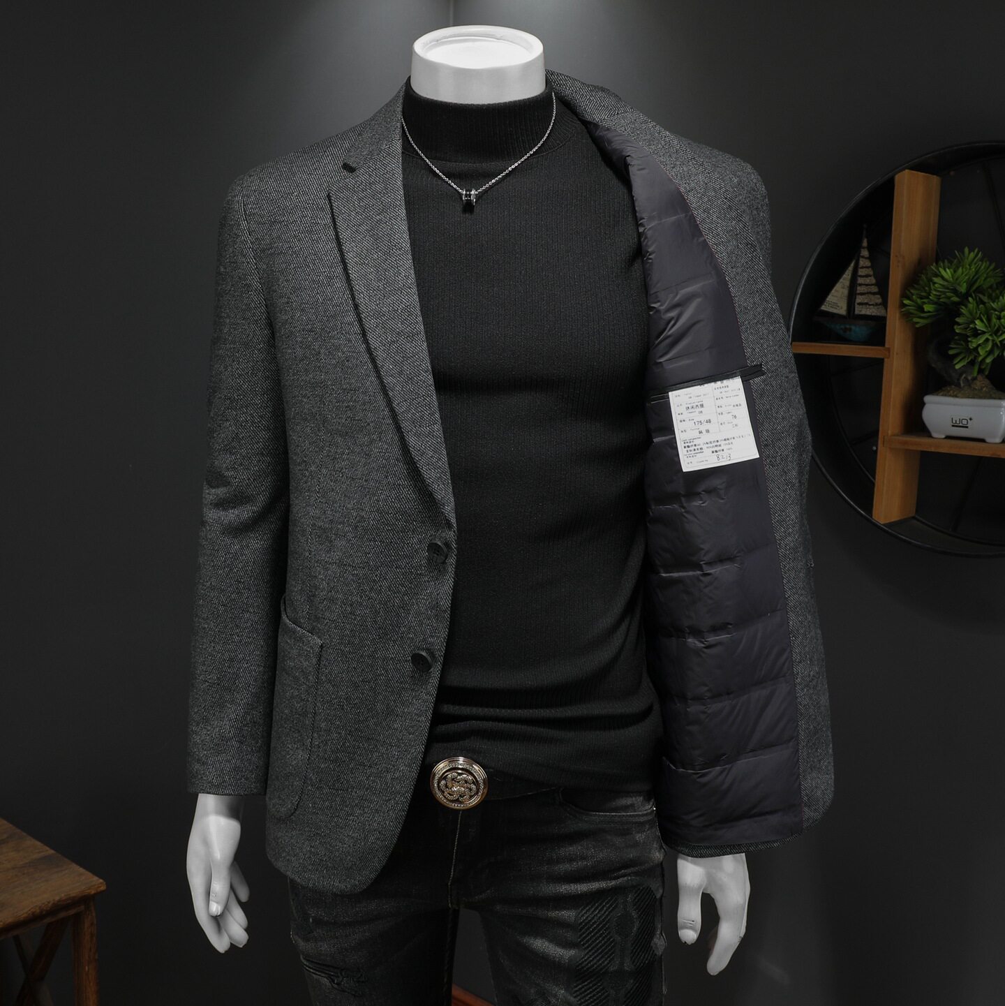 2025冬款男士西服羽绒90白鸭绒-D252-8213P255假模,男装西服,电商D252