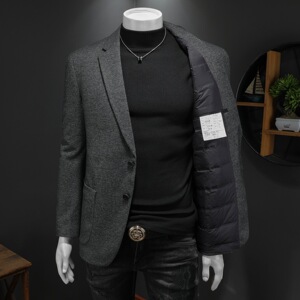 2025冬款男士西服羽绒90白鸭绒-D252-8213P255假模图片