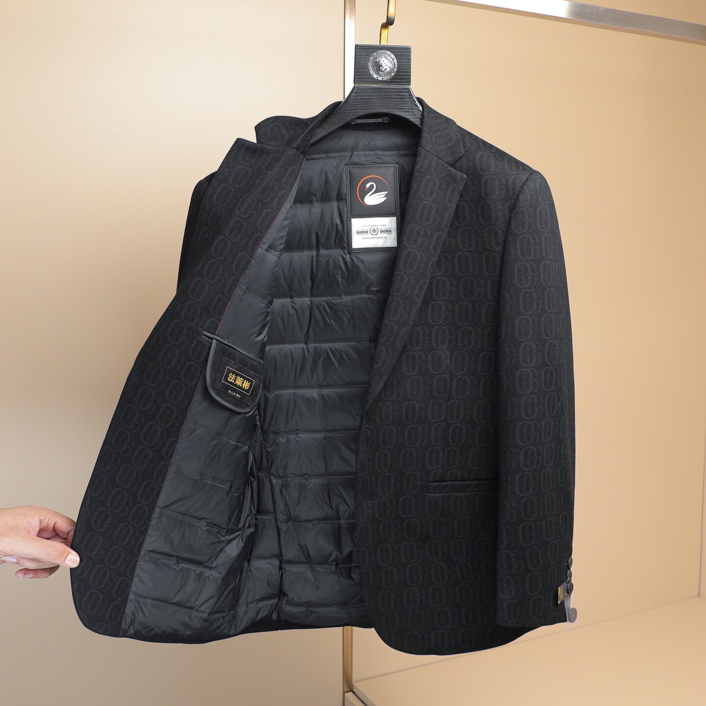 2025冬款男士西服羽绒90白鸭绒-D252-8215P255挂拍,男装西服,电商D252