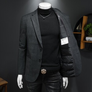 2025冬款男士西服羽绒90白鸭绒-D252-8211P255假模图片