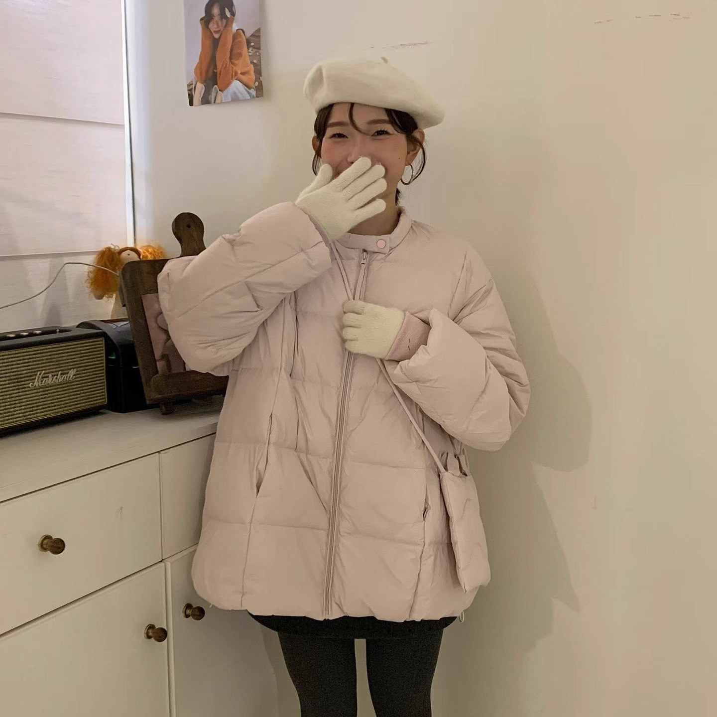 圆领小个子中长款羽绒服