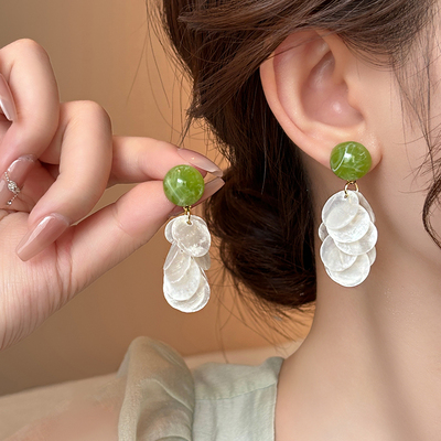 奥特莱斯品牌折扣店撤柜清仓捡漏贝壳流苏长款耳环outlets女配饰