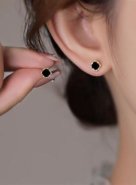 奥特莱斯品牌折扣店撤柜清仓捡漏黑色耳钉饰品方块耳环outlets女