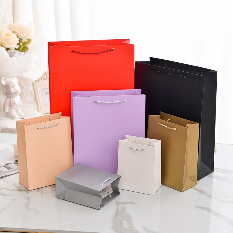 纯色高档通用加厚礼品袋公司商务手提纸袋喜庆节日购物送礼伴手礼