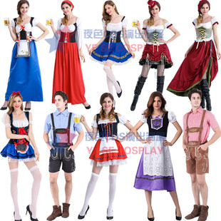 情侣表演服女款 万圣节德国啤酒节服装 情侣款 啤酒服女装 成人女仆装