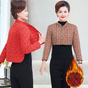 坎肩背心 护肩颈宽松大码 中老年女驼绒加厚加绒护肩马夹长袖 护腰款