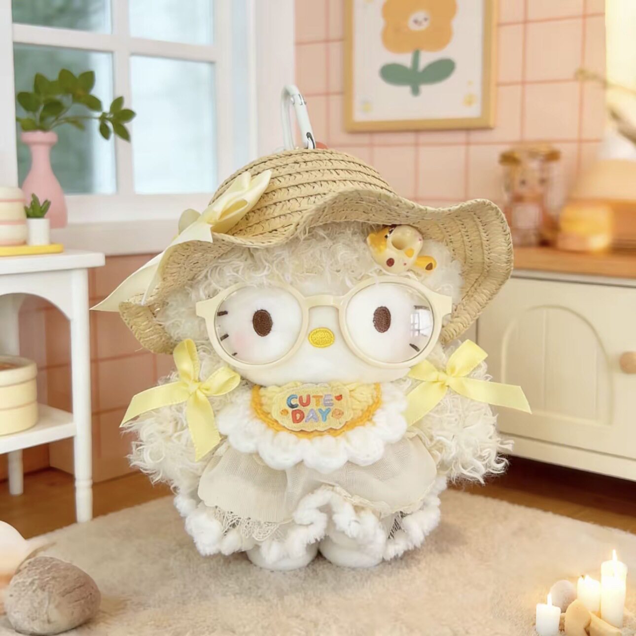 【正版】Hellokitty草帽系列kt猫挂件玩偶女生三丽鸥公仔生日礼物