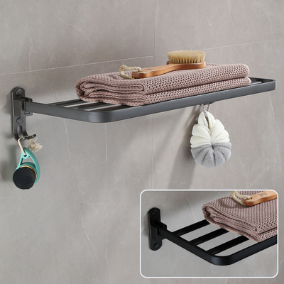 欧之卓简约免打孔太空铝浴巾架