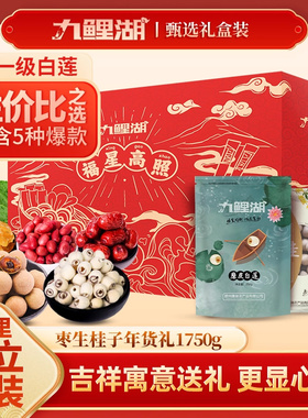 九鲤湖 年货节礼盒红枣桂圆莲子冰糖花生组合礼盒过节送礼 1750g