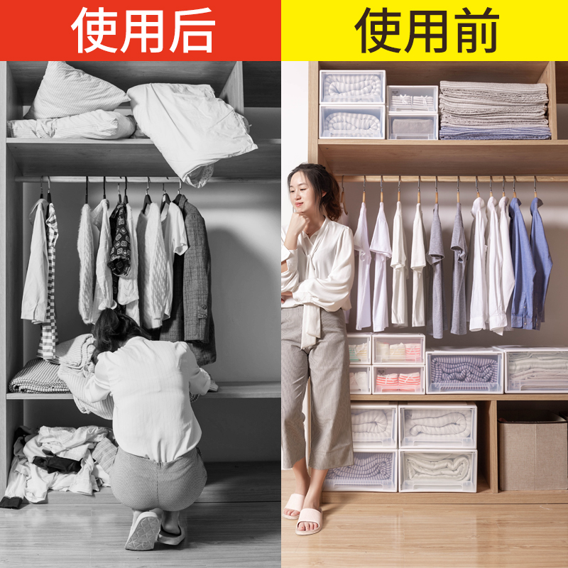 卧室收纳柜家用塑料置物架抽屉式收纳箱收纳盒衣柜整理箱储物柜子