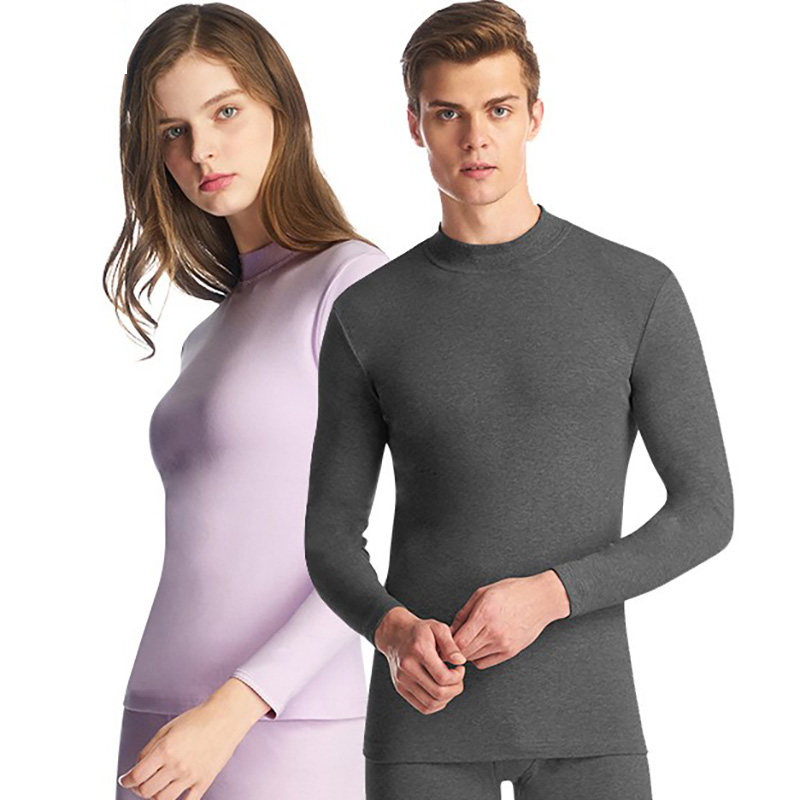 三枪内衣男纯棉厚棉半高领保暖套装精梳全棉中厚情侣女士秋衣秋裤