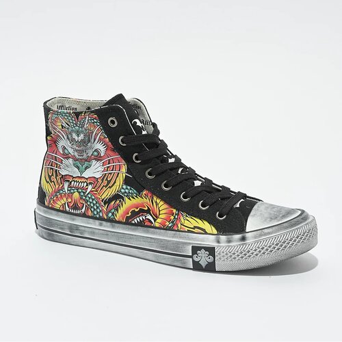 北美潮牌男女Affliction Collapse Black & Grey Hi-Top板鞋休闲