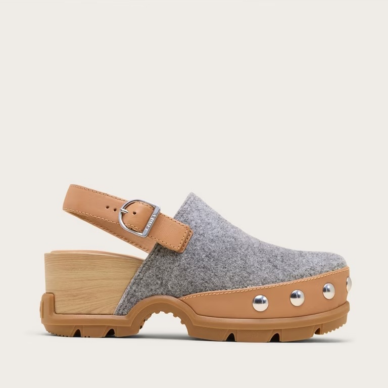 加拿大代购直邮冰熊增高木屐铆钉SOREL ROAM'N CLOG FELT羊毛女鞋