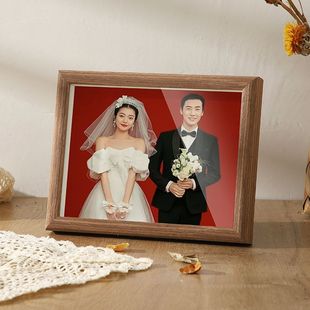 结婚登记照相框摆台洗照片做成情侣婚纱照周年纪念六6寸相册定制
