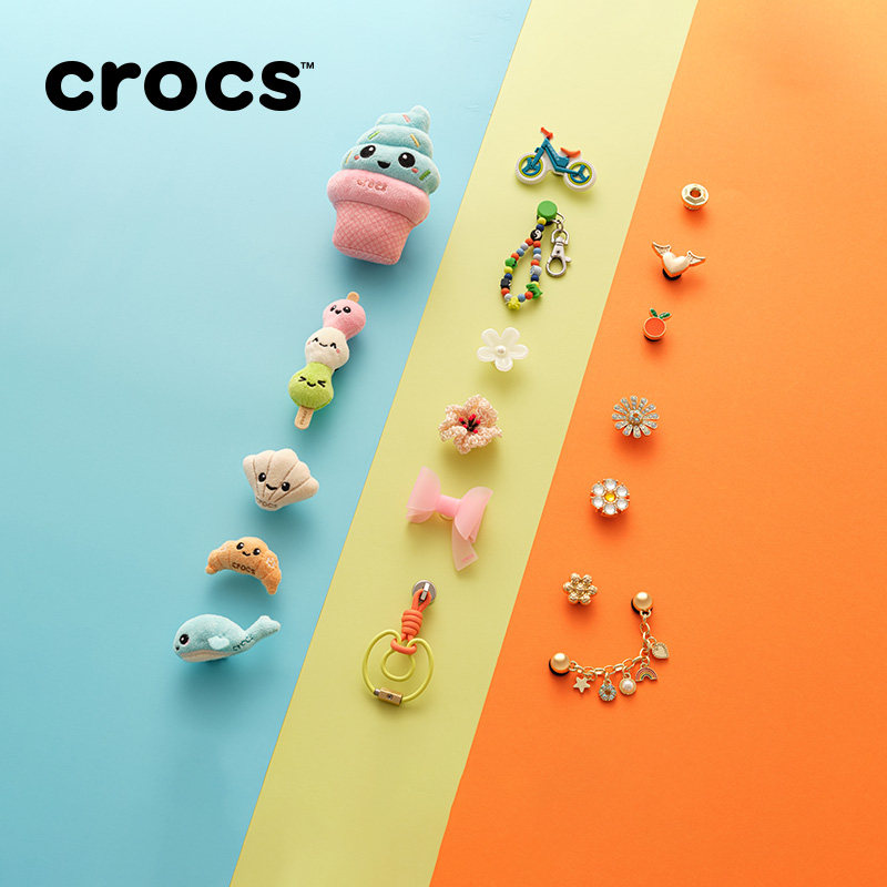 Crocs卡骆驰配饰智必星洞洞鞋鞋花 绿色字母C 绿色螺丝 橙色