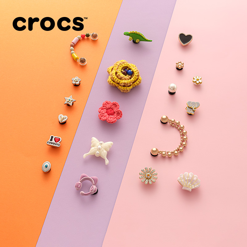 Crocs配饰洞洞鞋鞋花质感金属