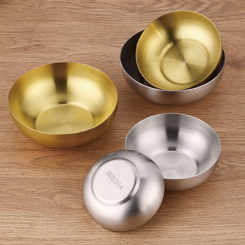 304不锈钢韩国金色单层泡菜小碗