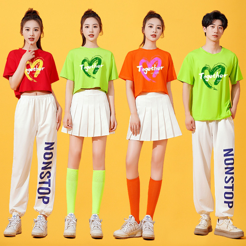 啦啦队服装女团韩版啦啦操成人套装中学生爵士舞蹈男女团体演出服