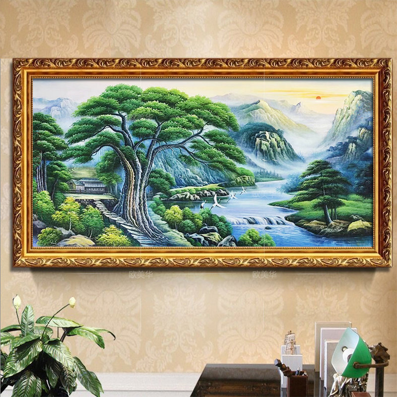 客厅欧式风沙发背景墙装饰画