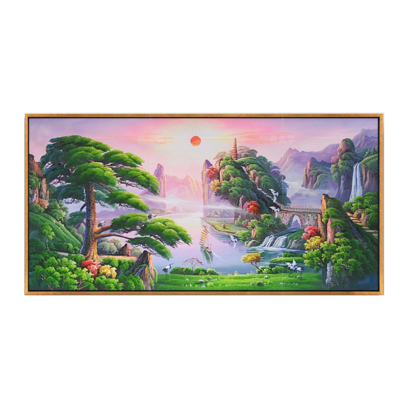 聚宝盆手绘油画现代中式