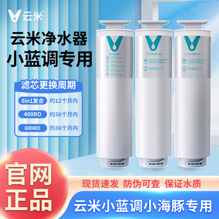云米净水器滤芯400G600G小白龙小蓝调小海豚5in1复合滤芯RO反渗透