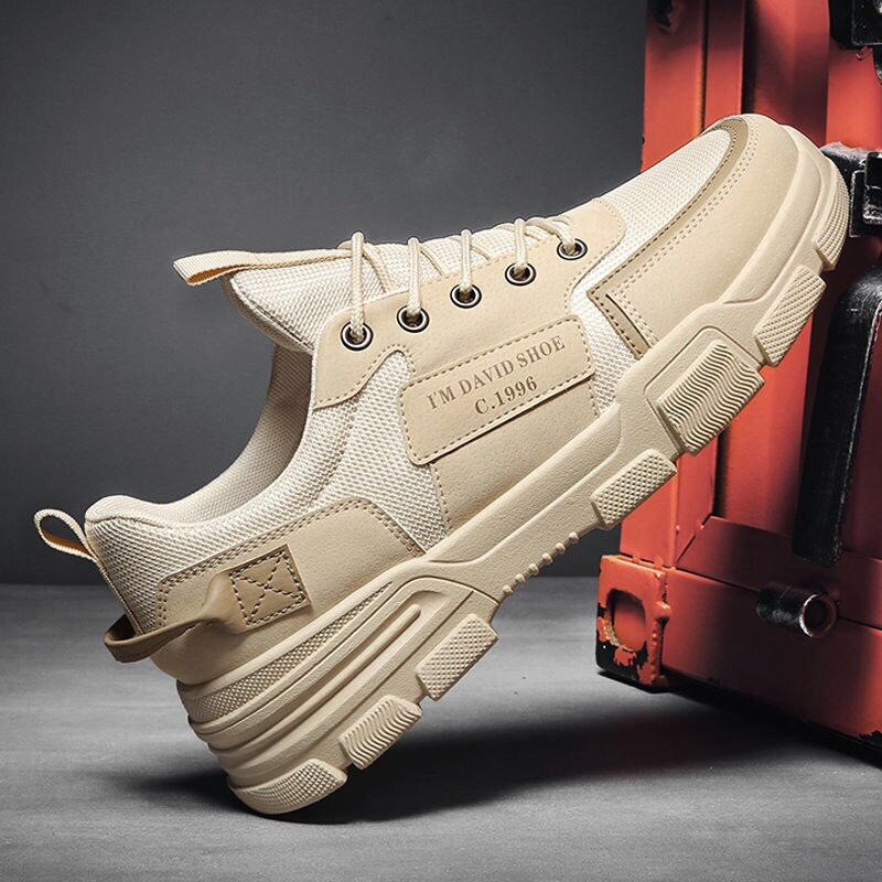 BLACK OVERALLS MENS SHOES 2024 WINTER NEW WORK CASUAL LABOR PROTECTION SHOES MENS SNEAKERS TRENDY BREATHABLE MARTIN BOOTS