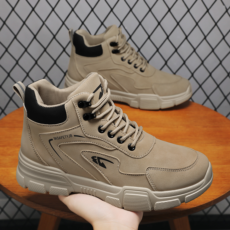 2025冬季新款工装鞋高帮潮流男鞋男士耐磨工作鞋青少年百搭休闲鞋