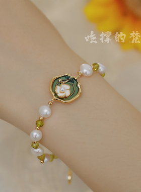 天然淡水珠法式复古手链