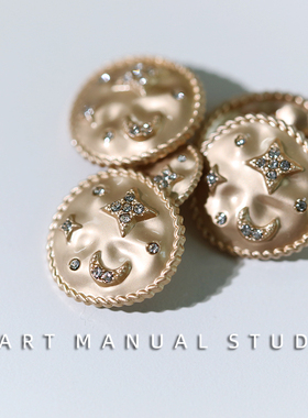 Manual◆金属钻石纽扣星星月亮椭圆装饰扣外套衬衣开衫毛衣纽扣子