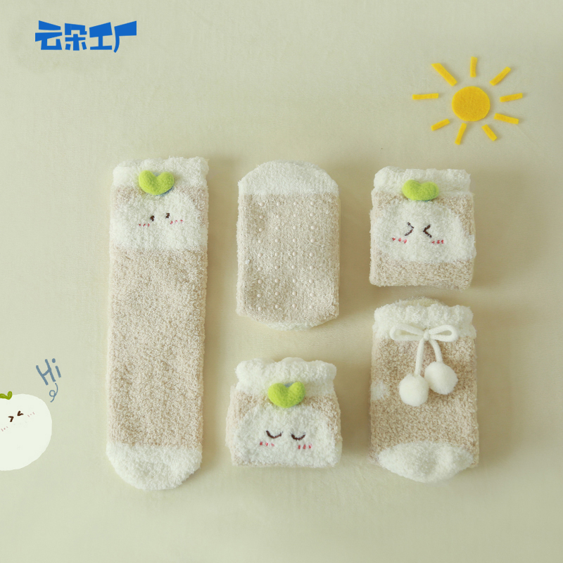 云朵工厂新款防滑绒绒套装地毯袜