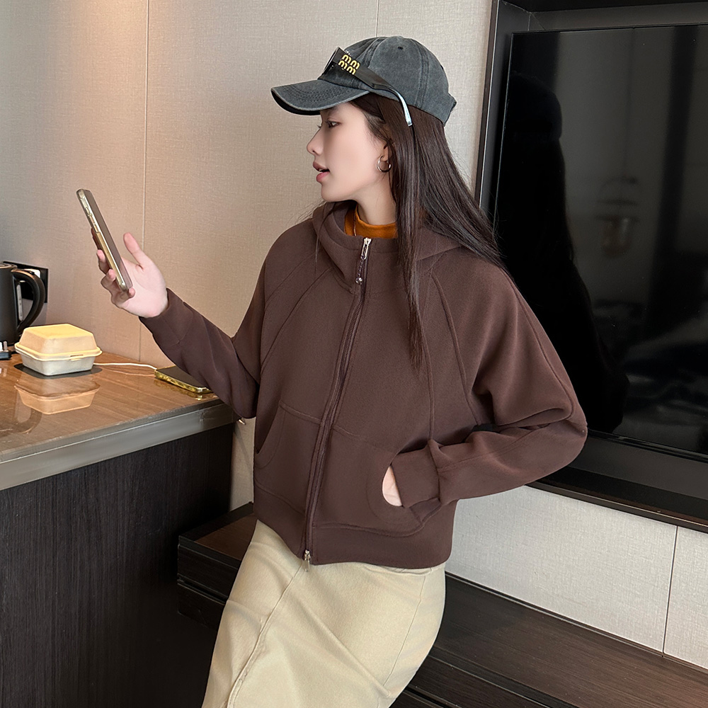 加绒加厚双面奥粒绒连帽卫衣