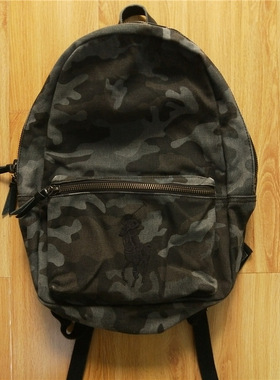 RL迷彩双肩包  加厚挂胶帆布面料 质感非常好 非RRL包