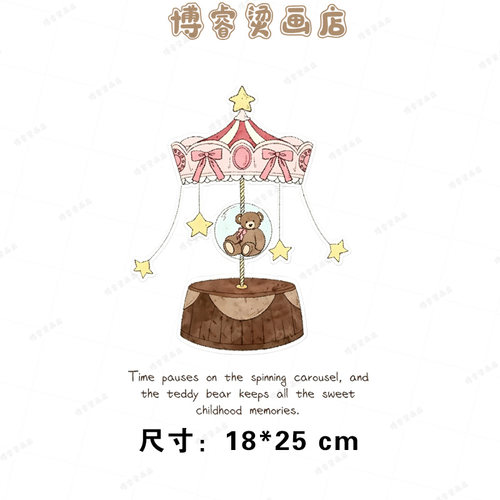 白墨烫画贴 小熊印花辅料装饰贴童装T恤卫衣新款图案热转印