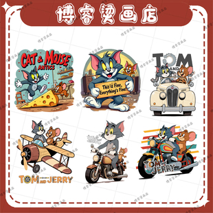 饰贴T恤卫衣新款 图案热转印 卡通猫和老鼠衣服印花装 白墨烫画贴