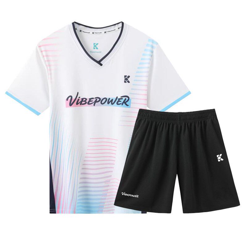 vibepower羽毛球服套装男女运动上衣短裤两件套比赛训练服