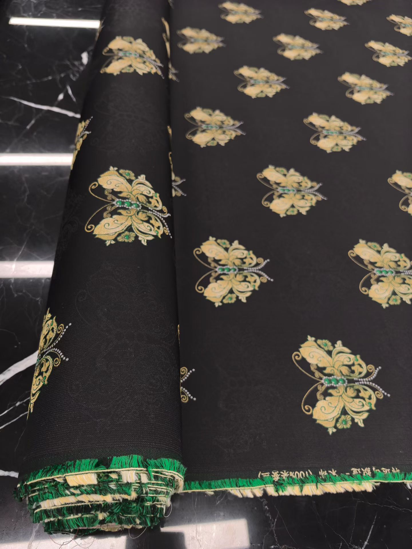 【锦瑟华蝶·绿宝石】全真丝转运司锦院正品钢印老宋锦38姆米