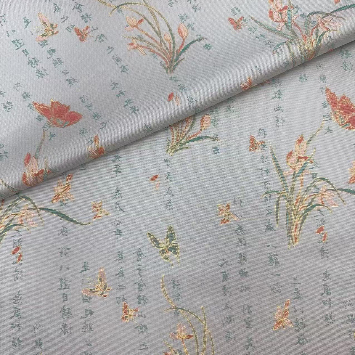 经典兰亭纹仿宋锦提花面料 新中式马甲旗袍汉服裙子服装面料箱包