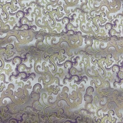 紫色龙纹色织提花仿宋锦服装面料新中式国风女装童装旗袍箱包