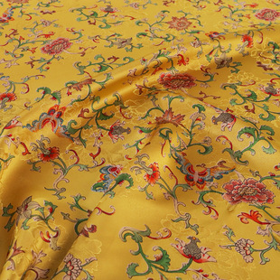 透气香云纱布料连衣裙旗袍料子软缎服装 夏季 面 XYS071缠枝蝴蝶